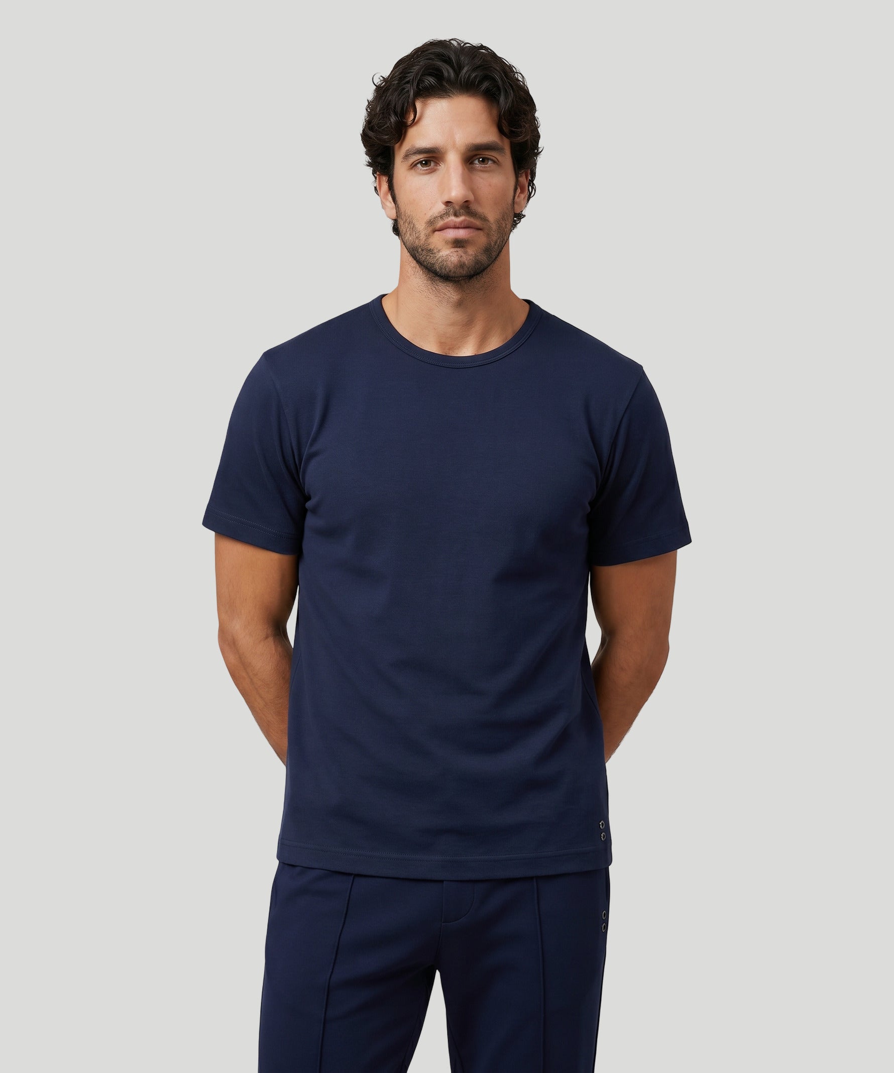 Crew Neck T-Shirt Eyelet Edition: Navy