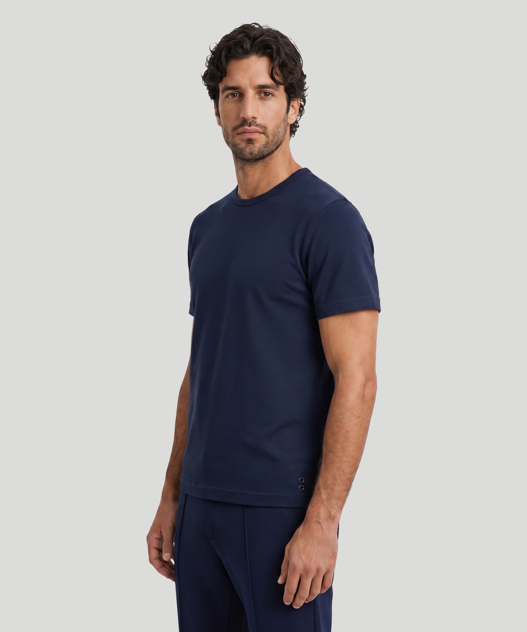 Crew Neck T-Shirt Eyelet Edition: Navy