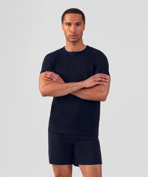 T-Shirt Eyelet Edition en coton modal: Bleu marine