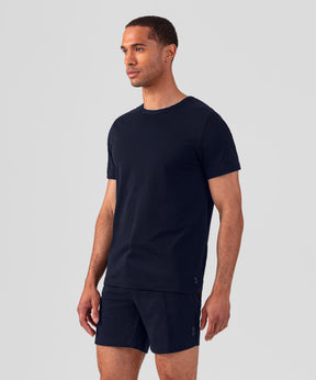 T-Shirt Eyelet Edition en coton modal: Bleu marine