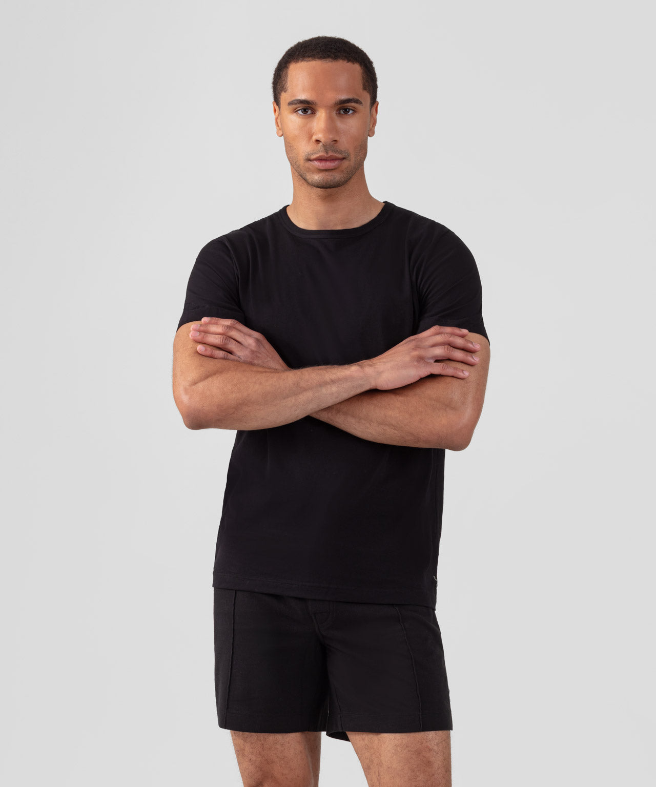 T-shirt Eyelet Edition en coton modal: Noir