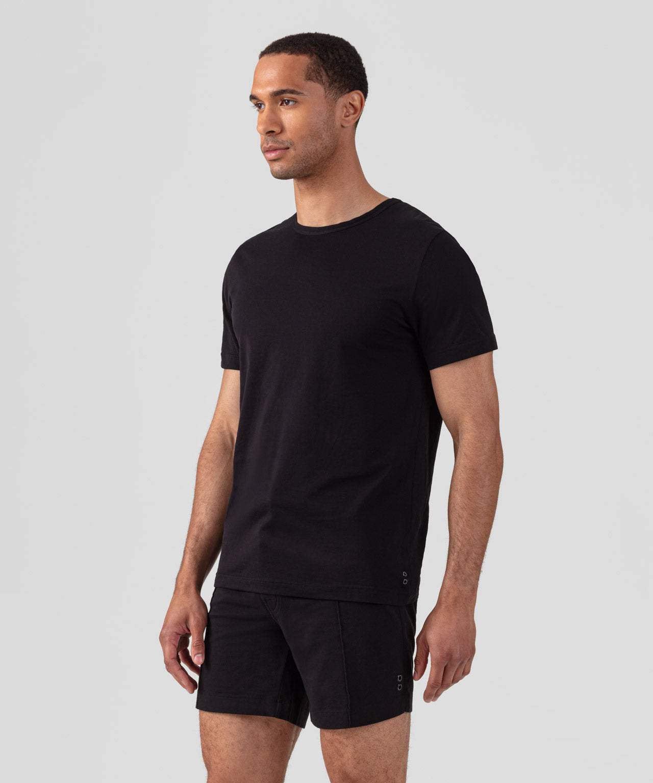 T-shirt Eyelet Edition en coton modal: Noir