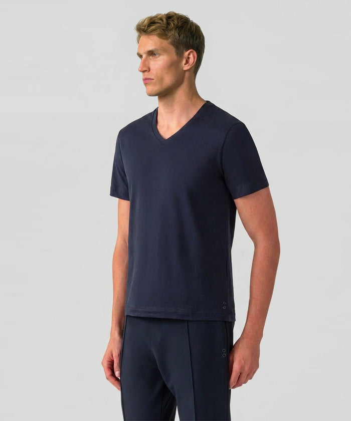 T-shirt Eyelet Edition col V: Bleu marine