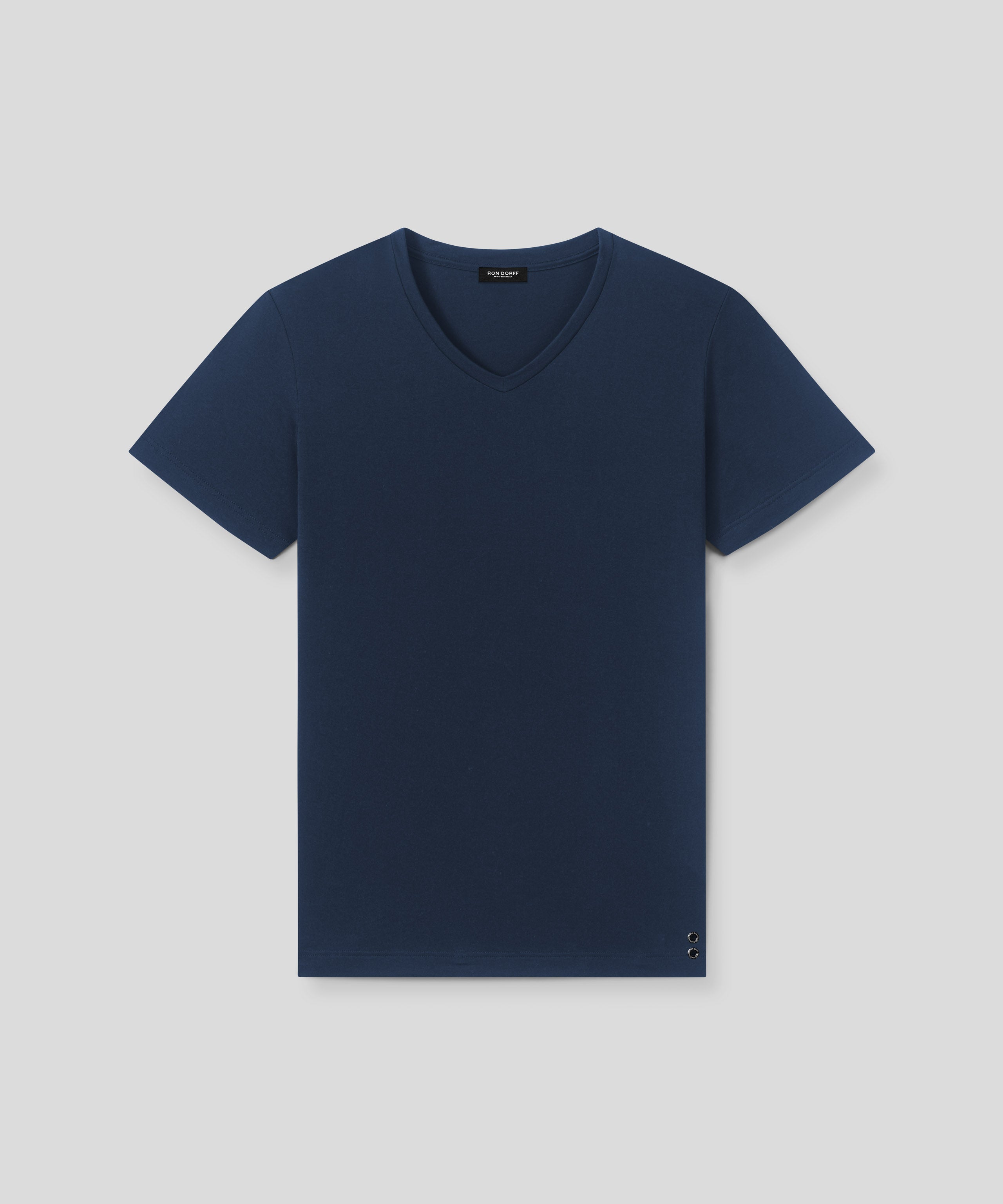 V-Ausschnitt T-Shirt Eyelet Edition: Marineblau