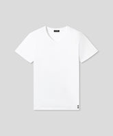 T-shirt col V Eyelet Edition: Blanc optique