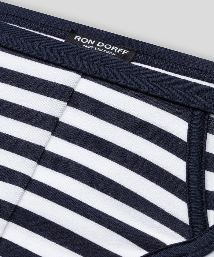 Slip Y-Front Slim: Bleu marine/blanc