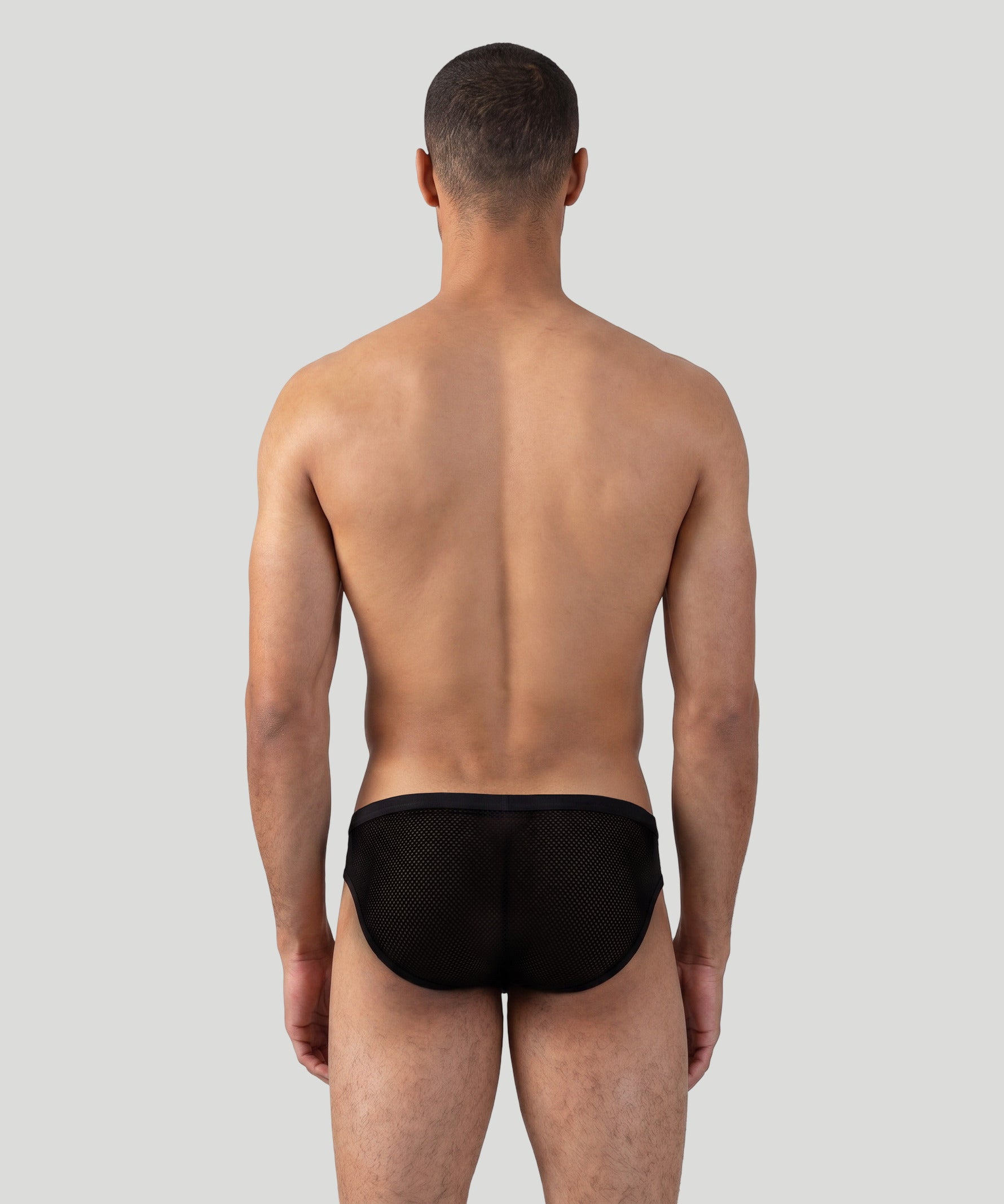 Mesh Slim Y-Front Briefs: Black