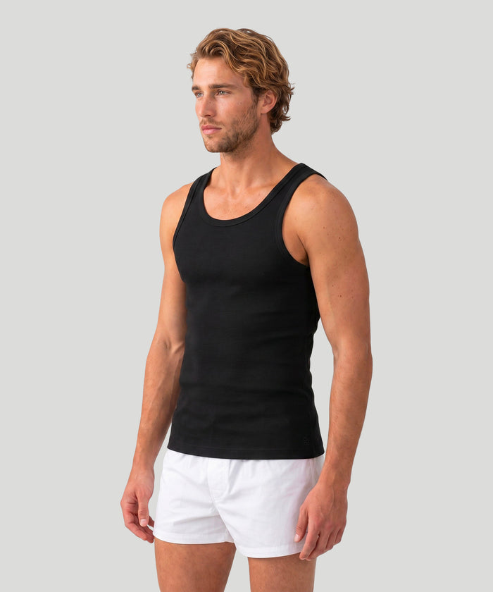 Ribbed Tank To: Schwarz