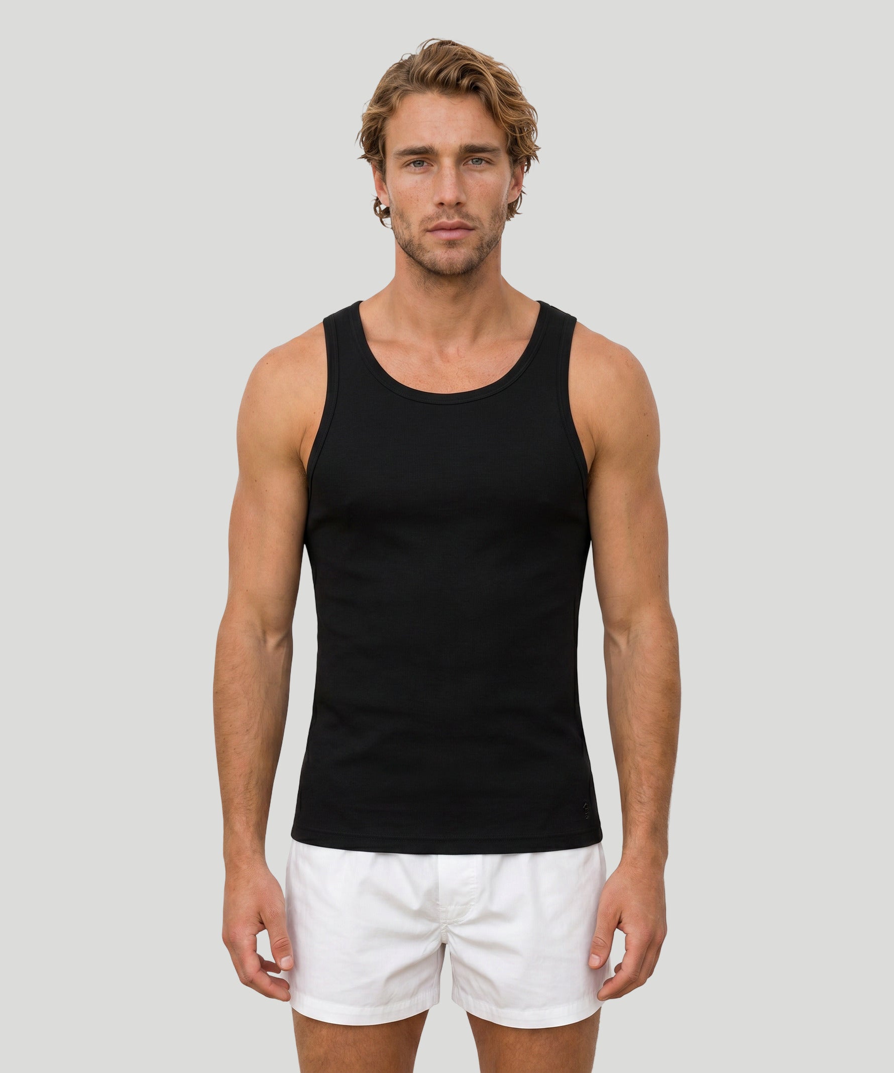 Ribbed Tank Top: Black