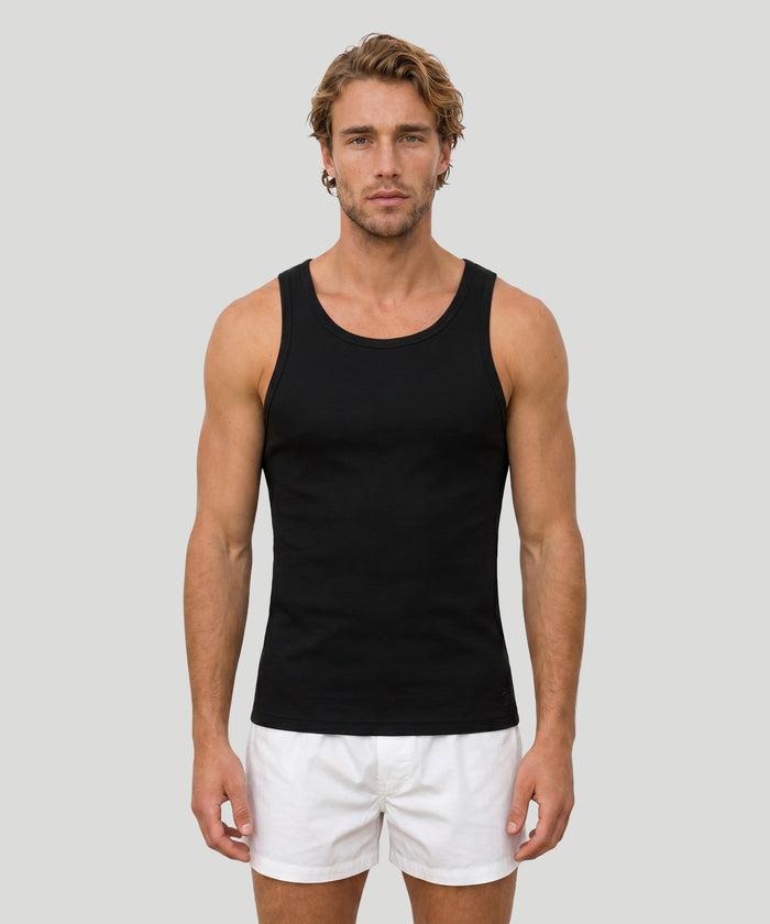 Ribbed Tank Top: Black