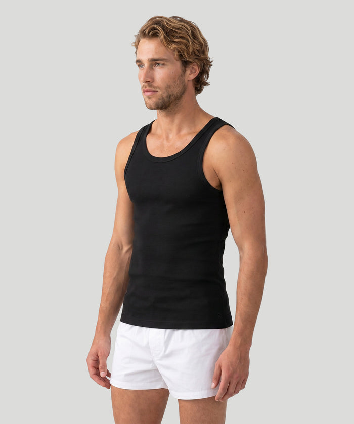 Ribbed Tank Top: Black