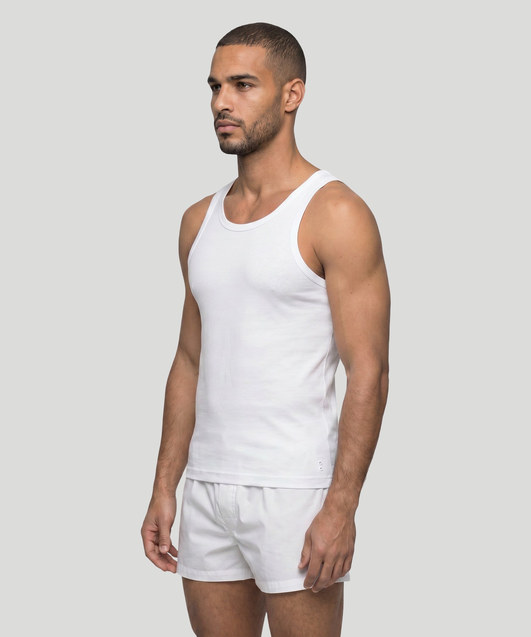 Ribbed Tank Top: Weiß