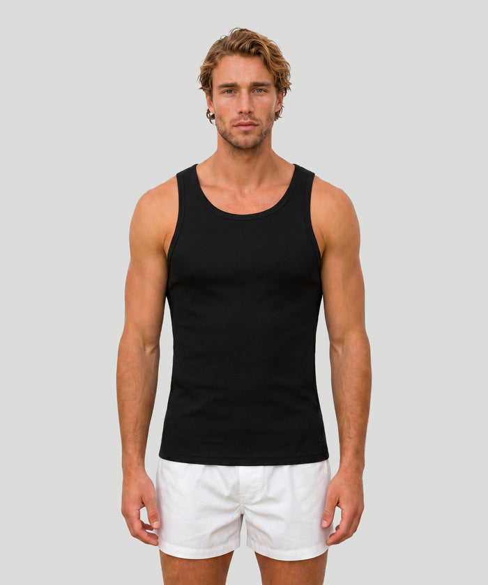 Ribbed Tank To: Schwarz