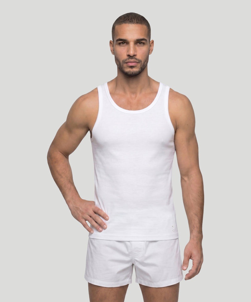 Ribbed Tank Top: Weiß