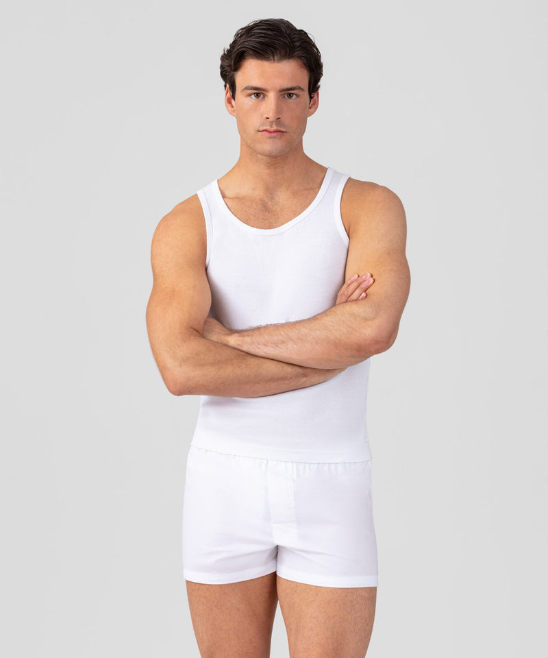 Ribbed Tank Top: Weiß