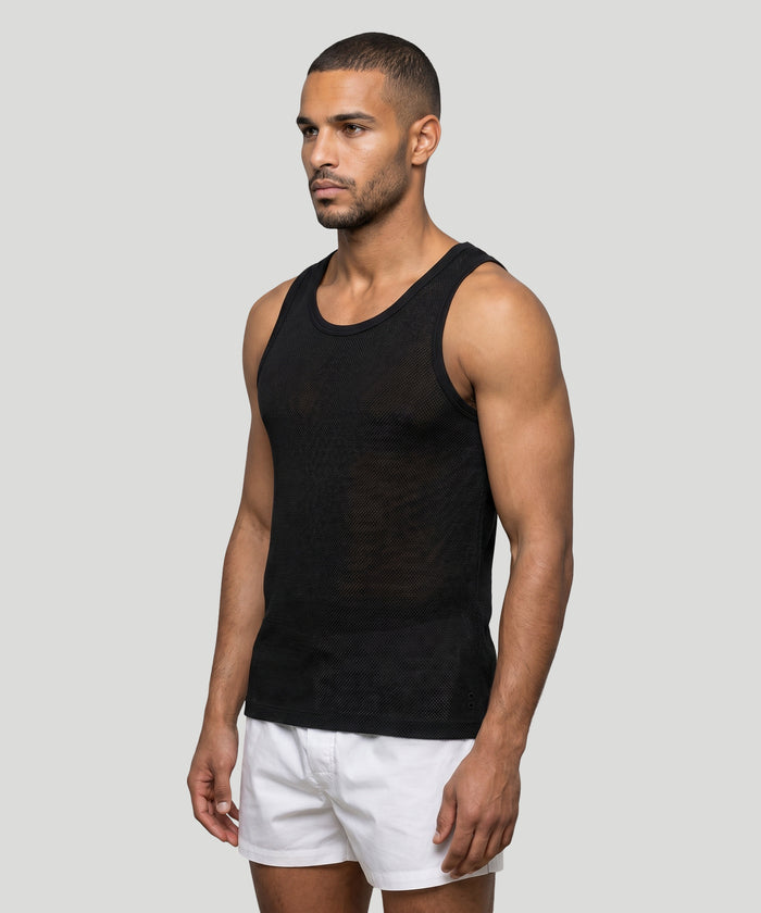 Mesh Tank Top: Black
