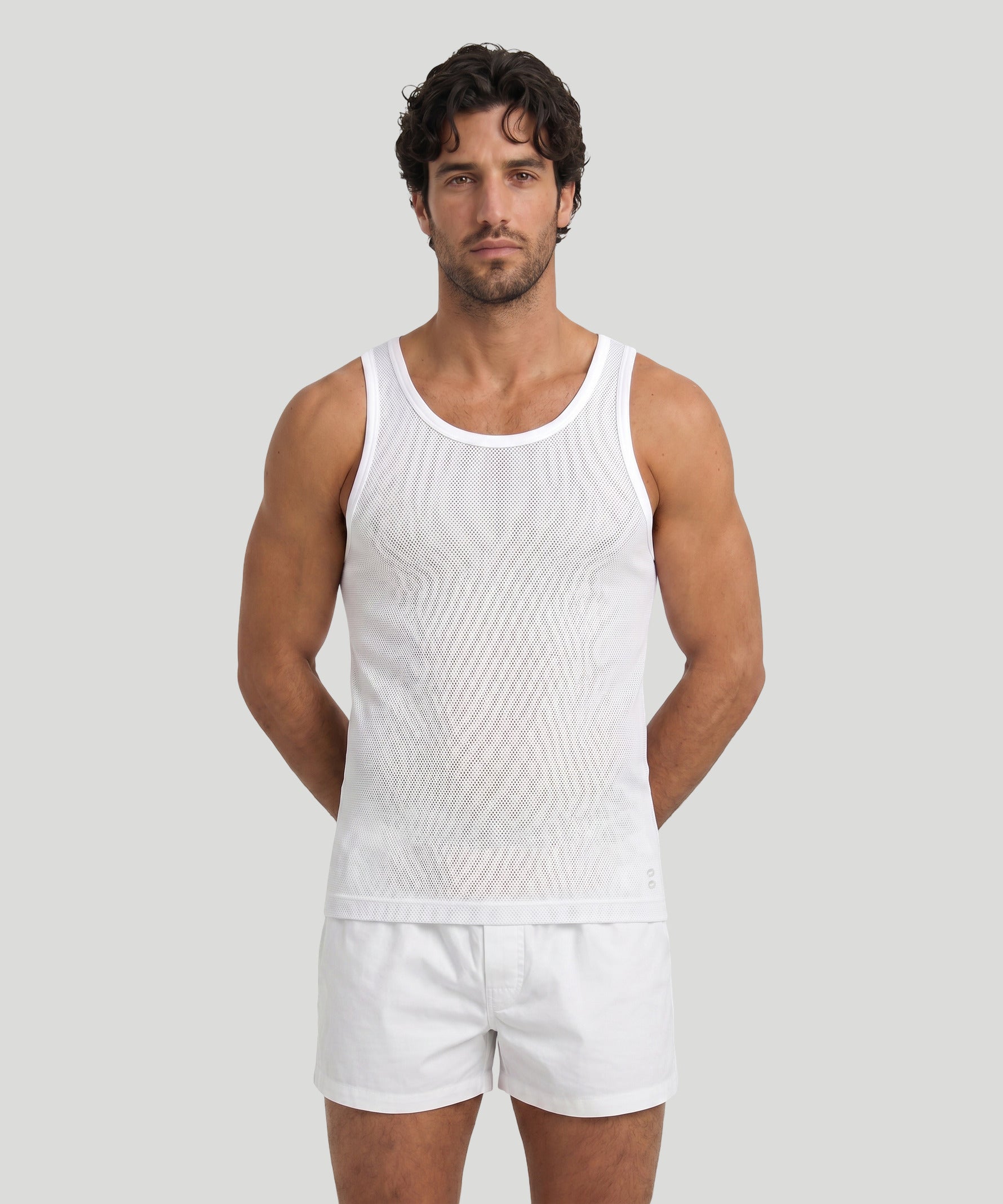Mesh Tank Top: Weiß