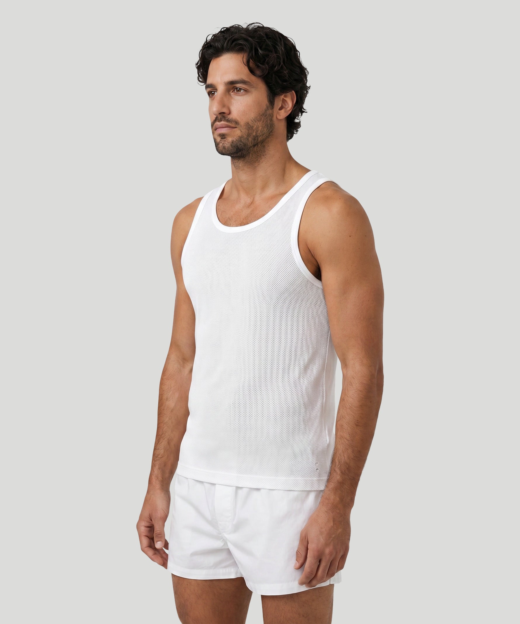 Mesh Tank Top: Weiß