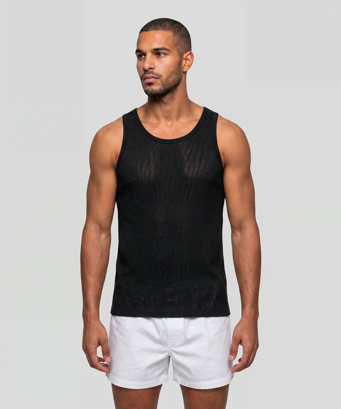 Mesh Tank Top: Schwarz