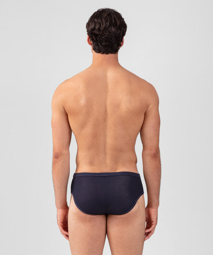 Slip Y-front en mesh: Bleu marine