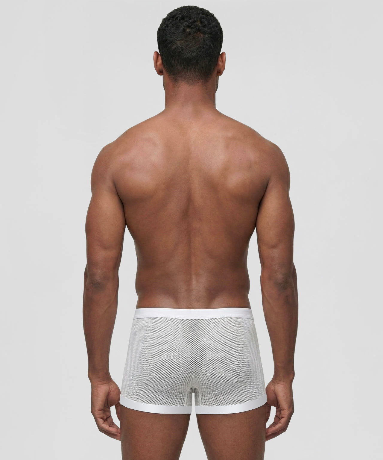 Boxershorts aus Mesh: Weiß