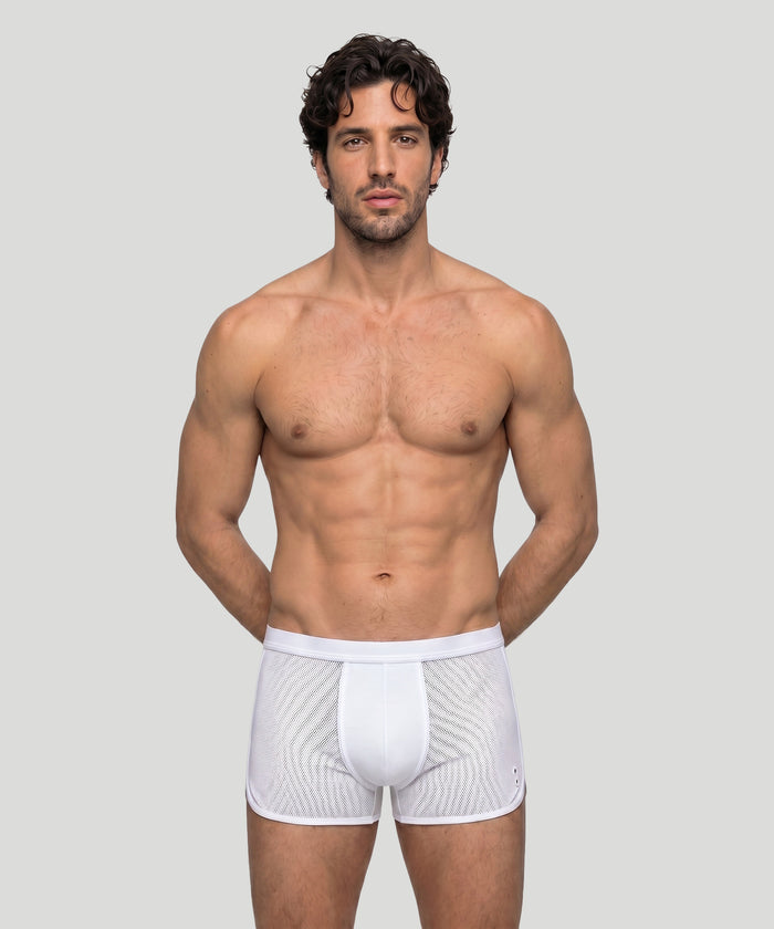 Boxer marathon en mesh: Blanc