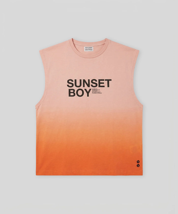 Bio-Baumwoll-Tanktop "SUNSET BOY": Sunset Orange