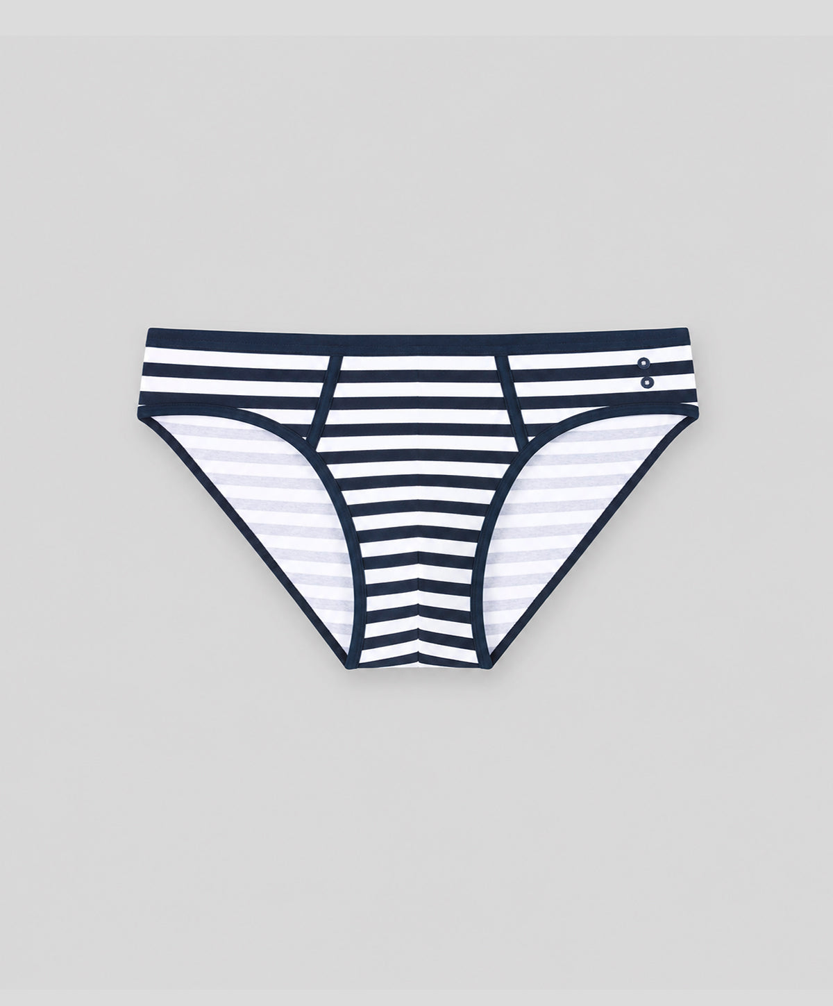 Slim Y-Front Briefs: Marineblau/Weiß