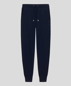 Pantalon en coton cachemire: Bleu marine