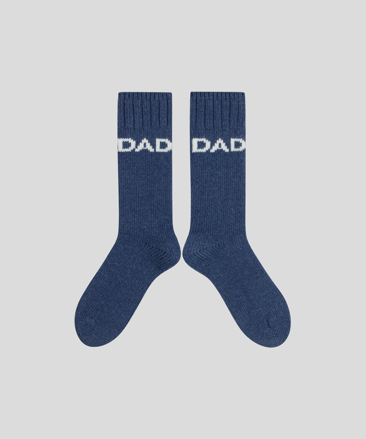 Chaussettes en laine à imprimé DAD: Bleu gris