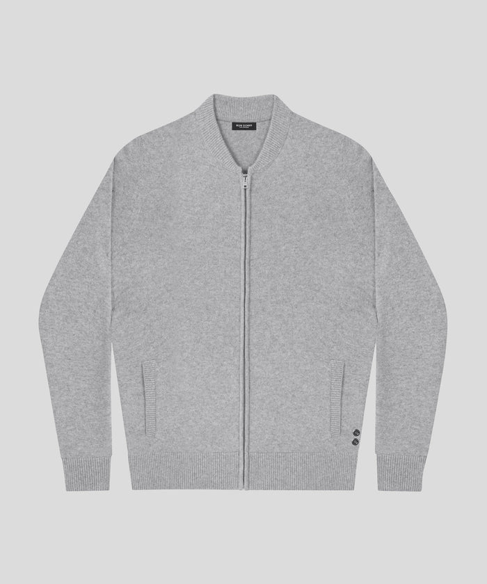 Cashmere Tennis Jacket: Grey Melange