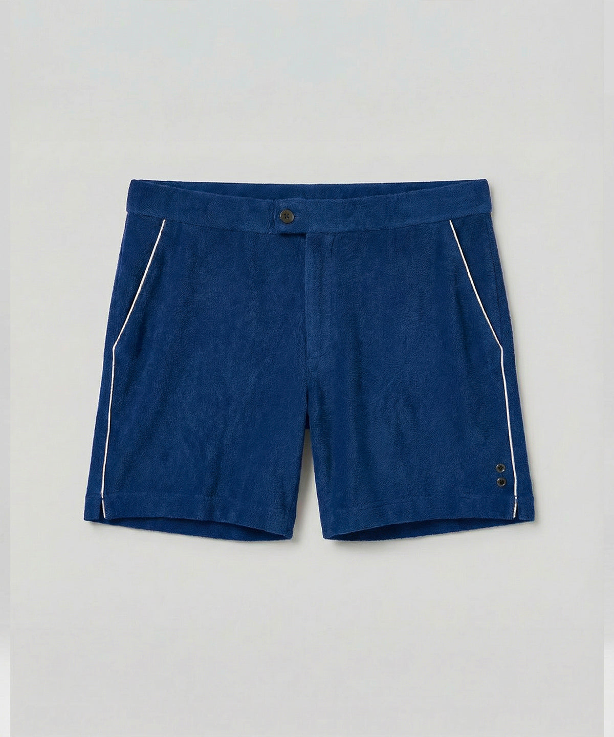 Cotton Terry Tennis Shorts w. Piping: Bleu