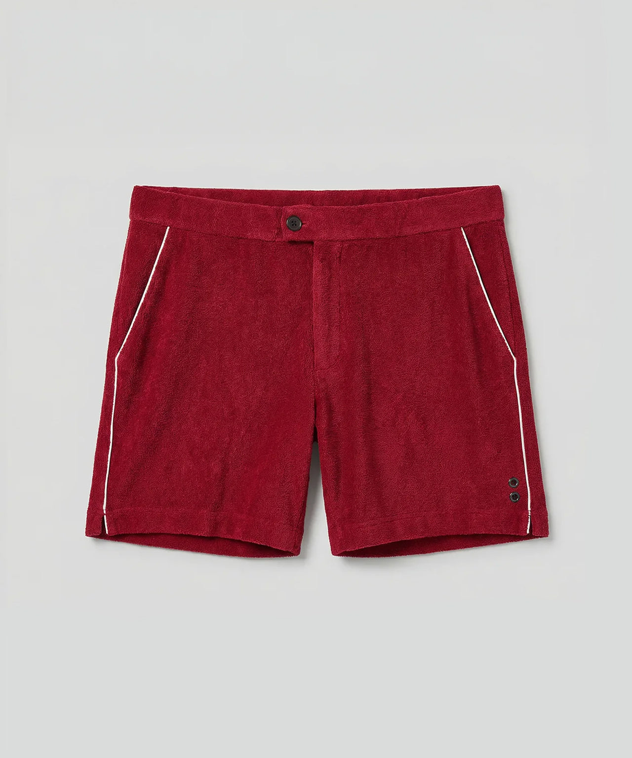 Tennis Short en coton terry avec piping: Rouge
