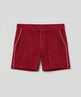 Cotton Terry Tennis Shorts w. Piping: Red