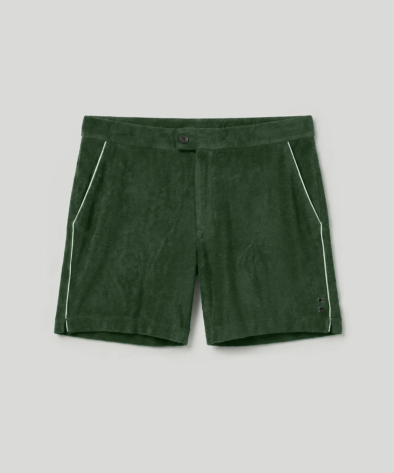 Tennis Shorts Frottee-Baumwolle mit Paspelierung: Court Green