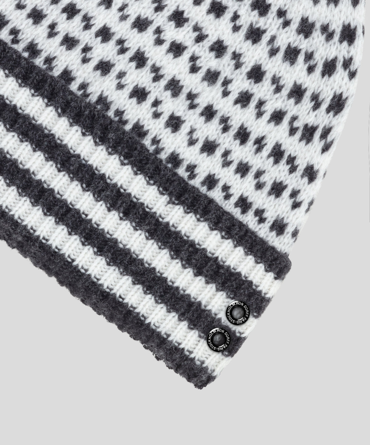 Bonnet en laine à motif: Écru