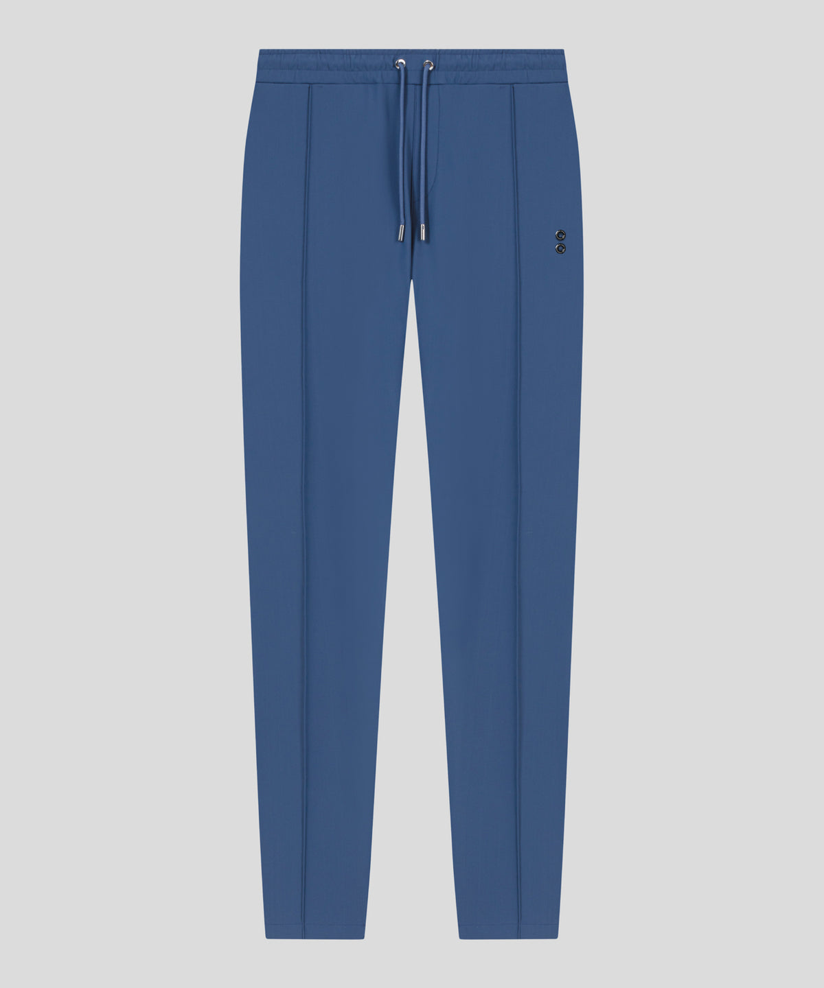 Pantalon coupe droite en tissu stretch: Bleu gris foncé