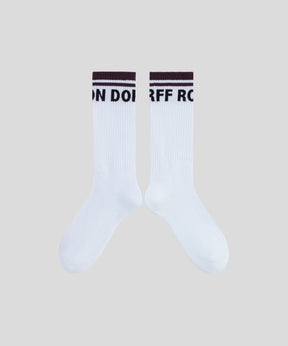Sports Socks RD w Stripes: Deep Plum