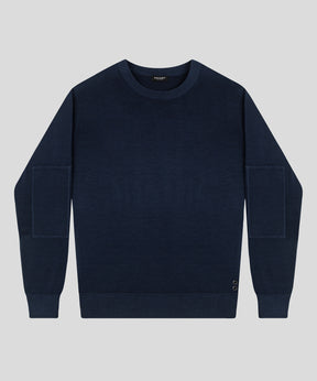 Light Merino Wool Army Sweater: Navy