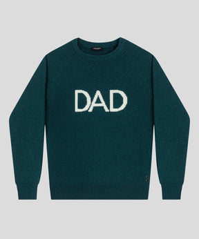 Pull en laine mérinos "DAD": Vert sapin