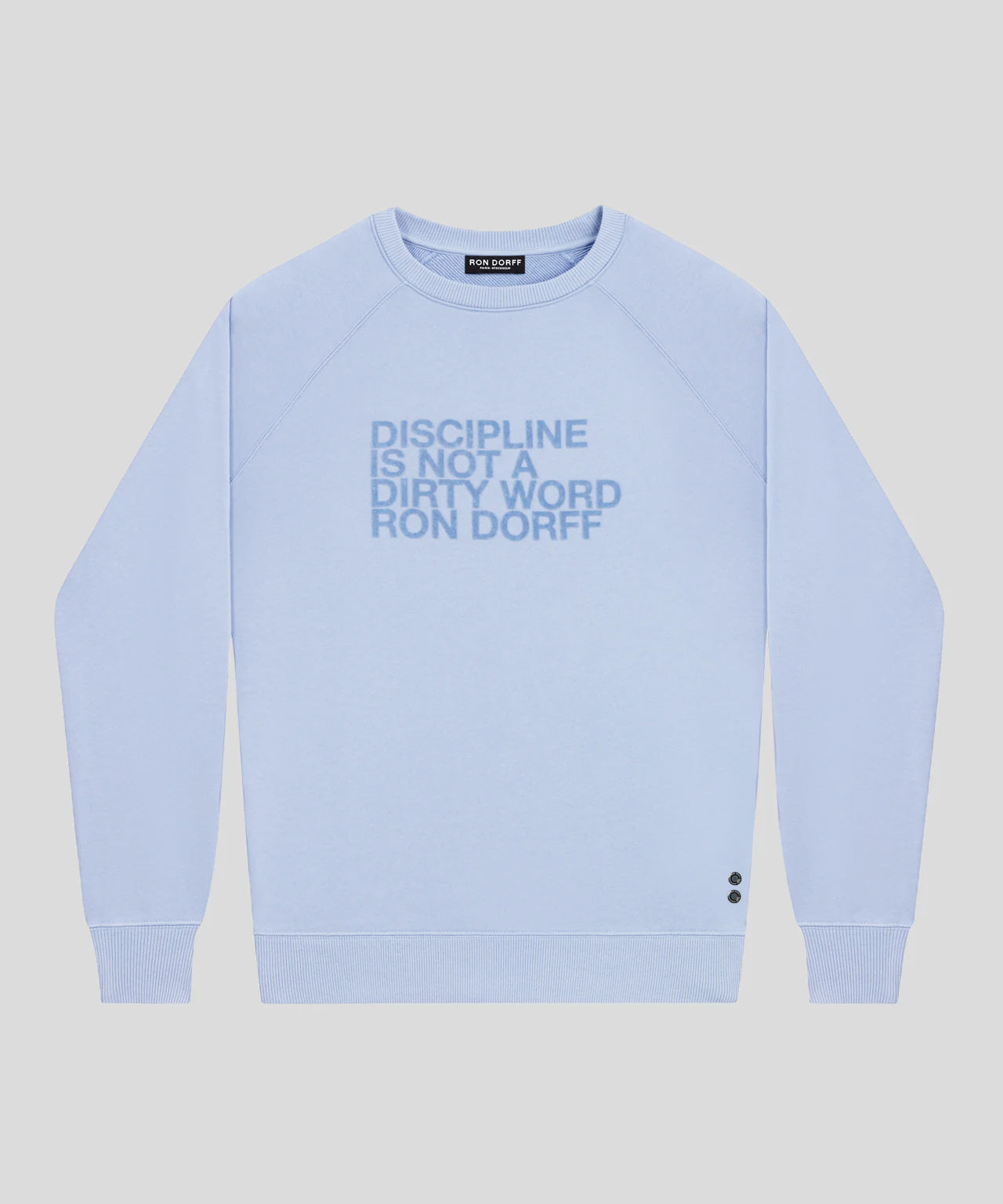 Organic Cotton Sweatshirt "DISCIPLINE": Cloudy Bay