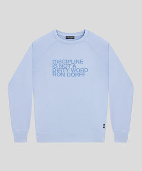 Organic Cotton Sweatshirt "DISCIPLINE": Cloudy Bay