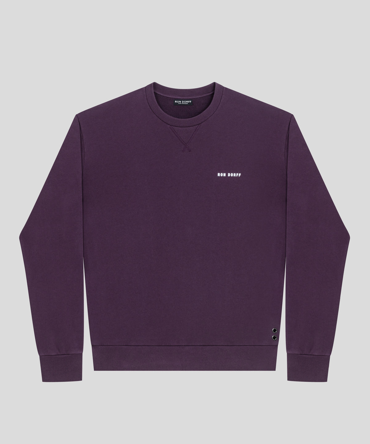 Sweatshirt coupe décontractée en coton organique à imprimé RON DORFF: Violet foncé