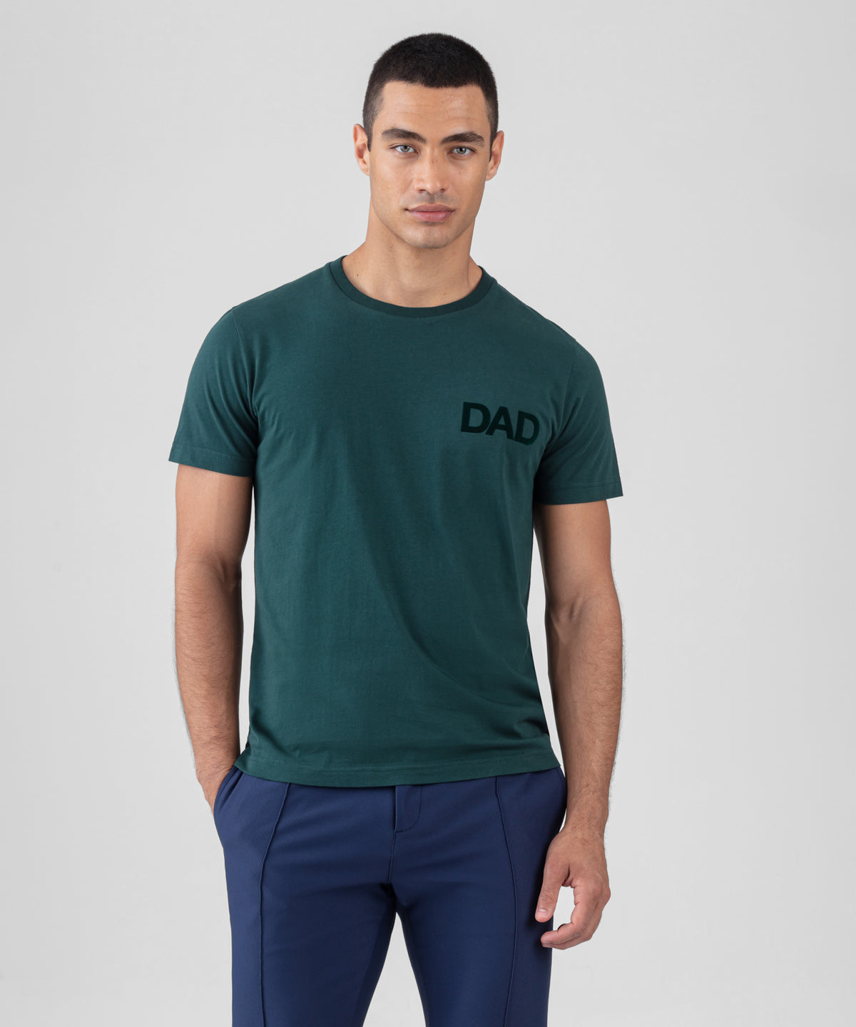 T-shirt en coton organique à imprimé DAD: Vert sapin