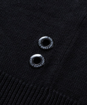 Cotton Silk RD Polo Long Sleeved: Black
