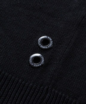Cotton Silk RD Polo Long Sleeve: Black