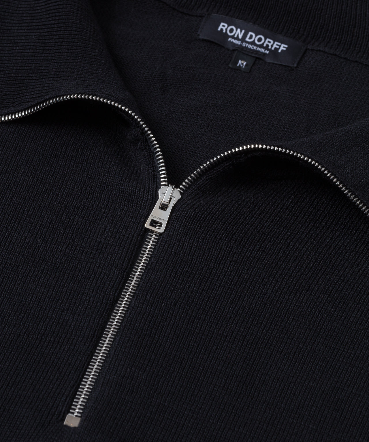 Cotton Silk RD Polo Long Sleeve: Black