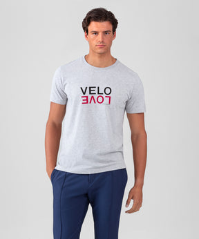 T-shirt en coton bio "VELO LOVE": Gris chiné