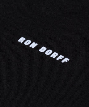 Sweatshirt à manches courtes en coton organique à imprimé RON DORFF: Noir