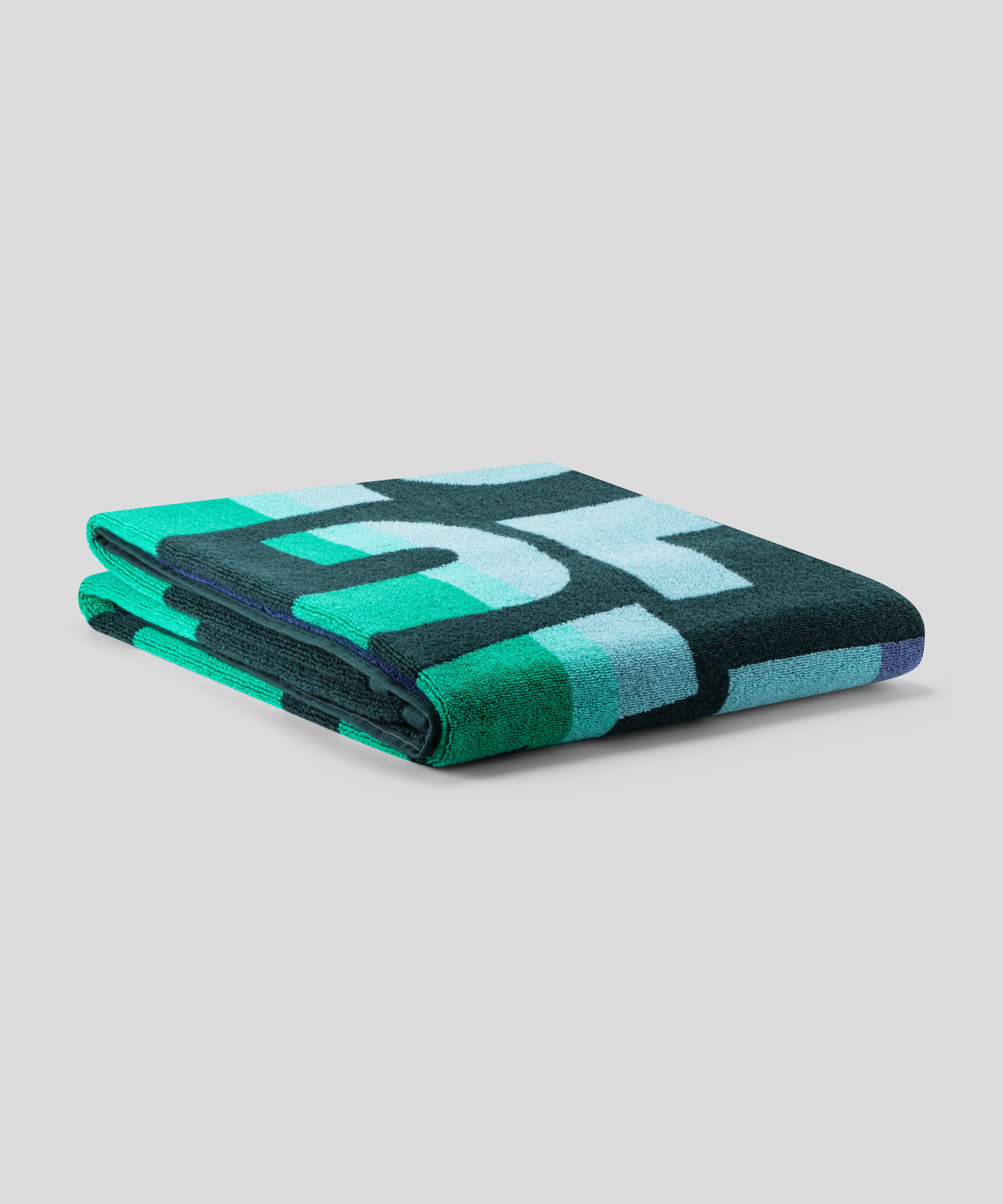 Serviette de plage en coton terry "BEACH BLISS": Vert pin